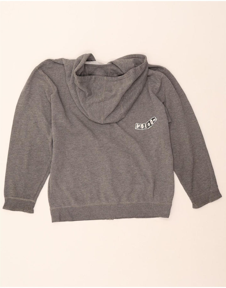 Женский свитер с капюшоном на молнии с графическим рисунком VOLCOM UK 16, большой серый цвет