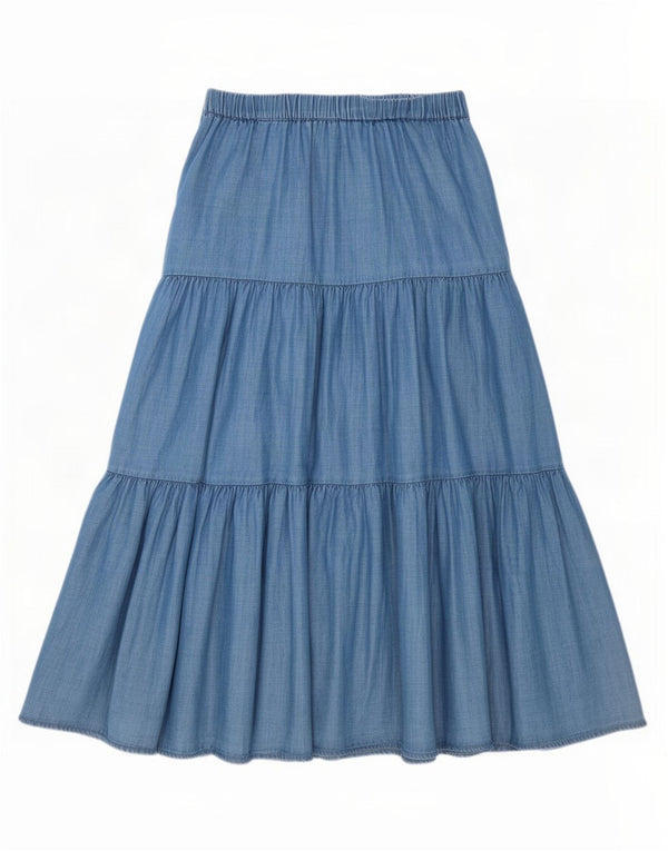 Женская джинсовая многоярусная юбка Marks & Spencer UK 14, большая, W34, синяя, хлопок