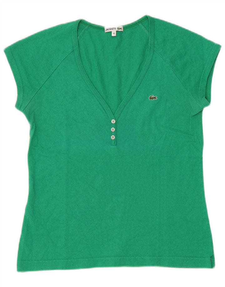 Женская футболка Lacoste, размер 40, средний зеленый хлопок