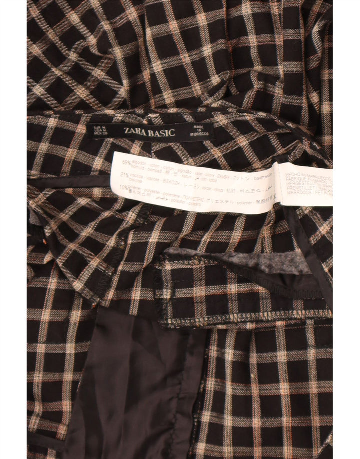 Женские укороченные брюки Zara Medium W28 L23, черный хлопок в клетку