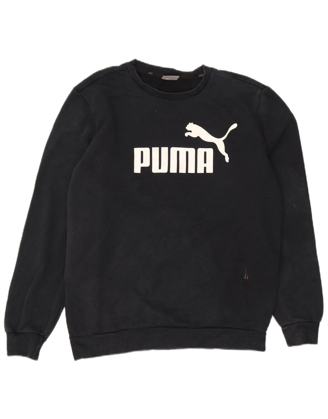 Мужской свитшот с рисунком Puma, средний темно-синий хлопковый джемпер