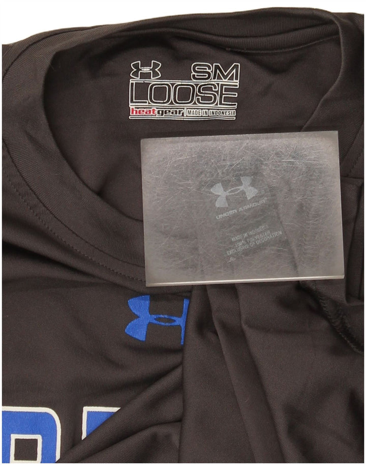 Мужская футболка с рисунком Under Armour Heat Gear, верх, маленький серый полиэстер