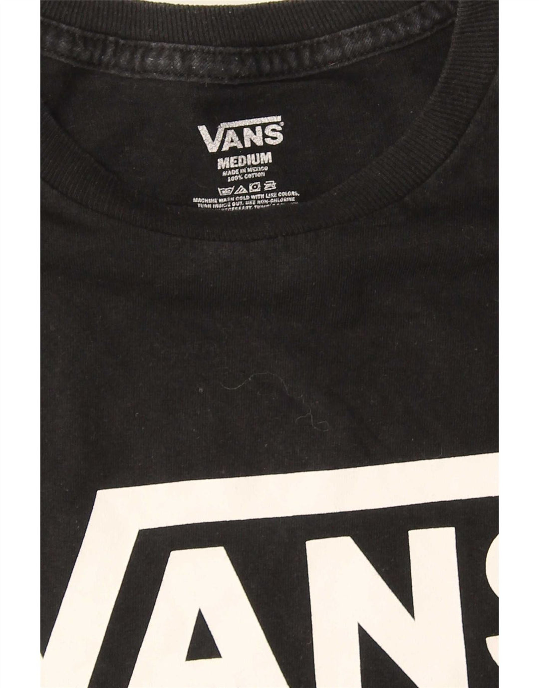 Мужская футболка с рисунком Vans, хлопковый топ среднего размера, черный