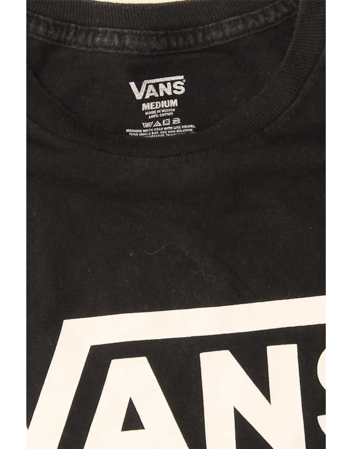 Мужская футболка с рисунком Vans, хлопковый топ среднего размера, черный