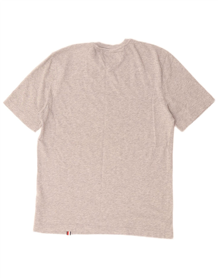 Мужская футболка с рисунком Tommy Hilfiger, хлопковый топ среднего серого цвета