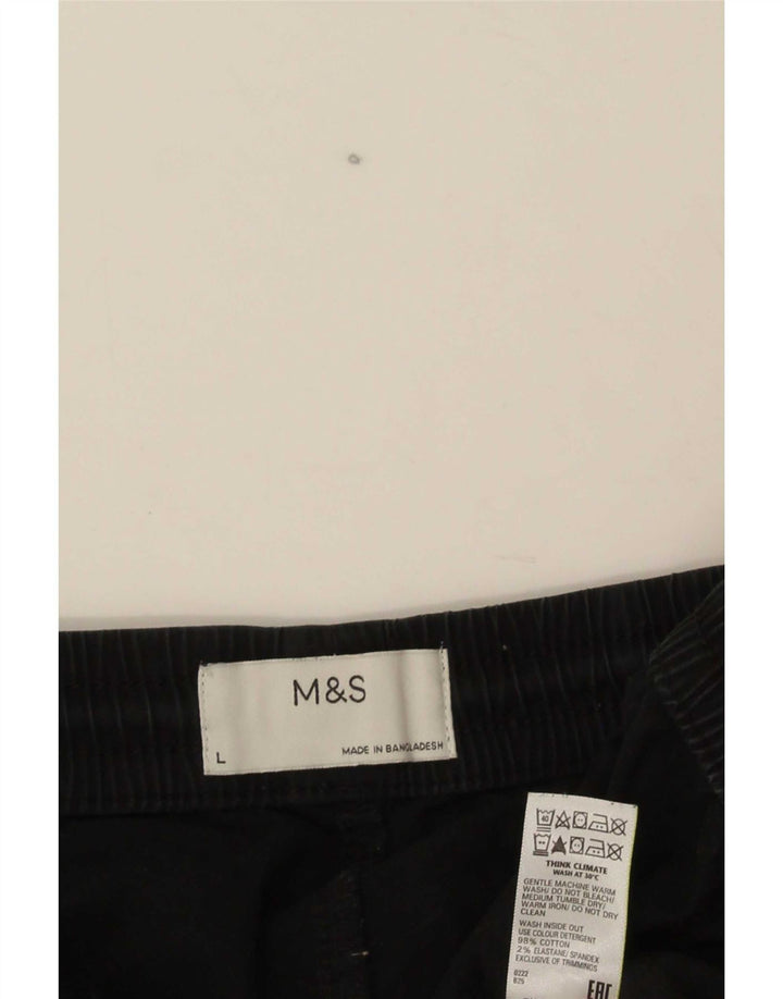 Мужские шорты чинос Marks & Spencer, большие, черные, хлопковые, W34