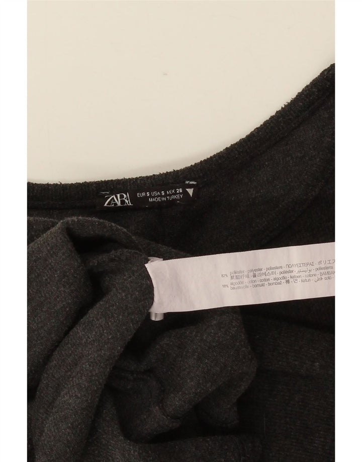 Женское платье-футболка ZARA UK 10, маленький серый полиэстер
