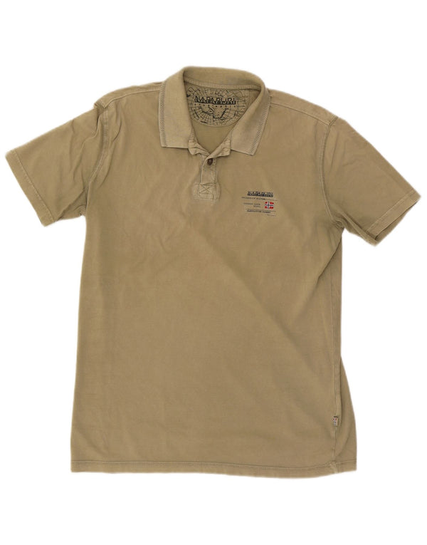 Мужская рубашка поло Napapijri среднего зеленого цвета