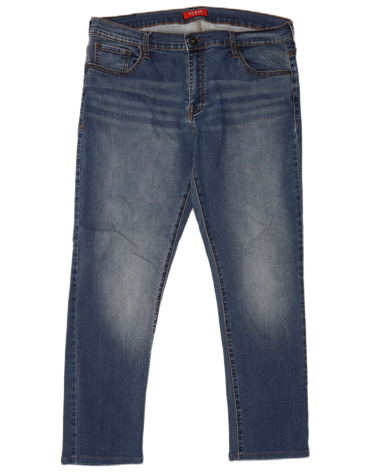 Мужские узкие джинсы Guess W36 L28 синие, хлопок