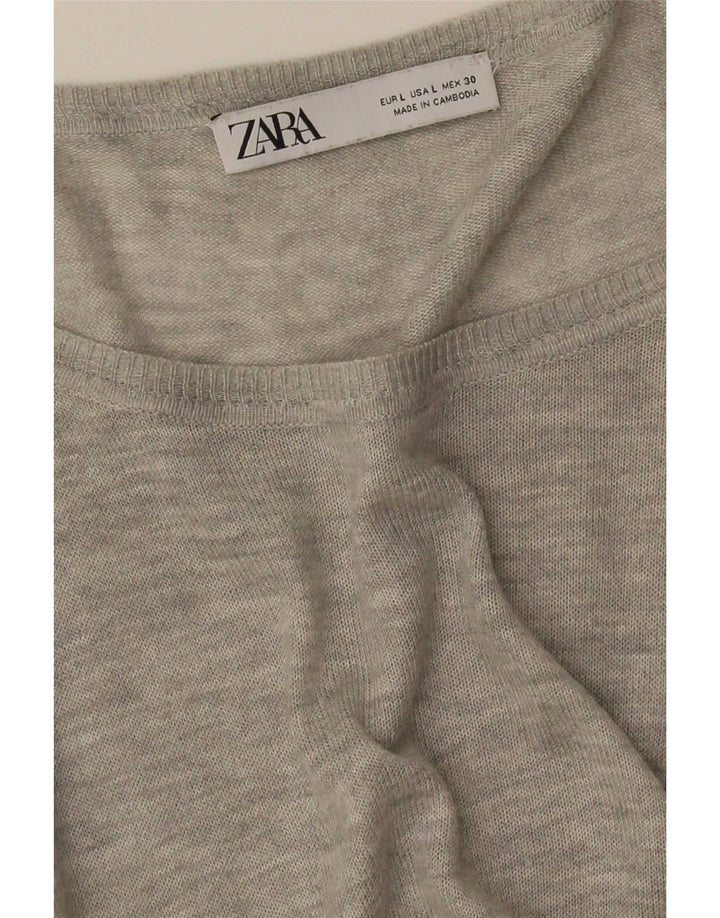 Женская блузка оверсайз Zara UK 16, большая серая
