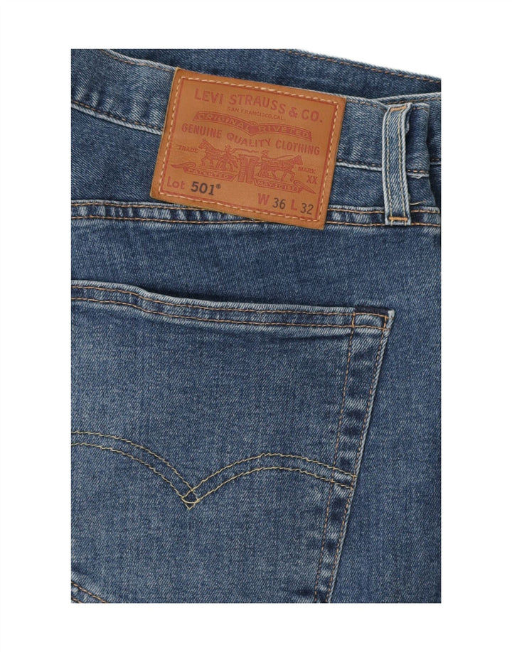 Мужские прямые джинсы Levi's 501 W36 L32 синие, хлопок
