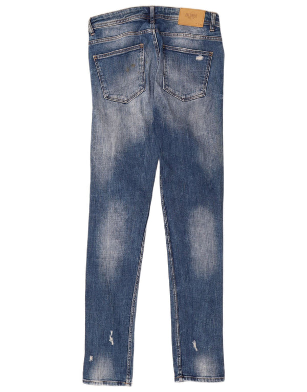 Женские потертые джинсы скинни Zara EU 36 XS W27 L21, синий хлопок