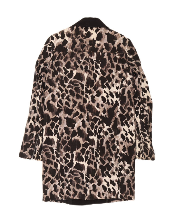 Женское пальто Karen Millen UK 6 XS, черный хлопок с животным принтом
