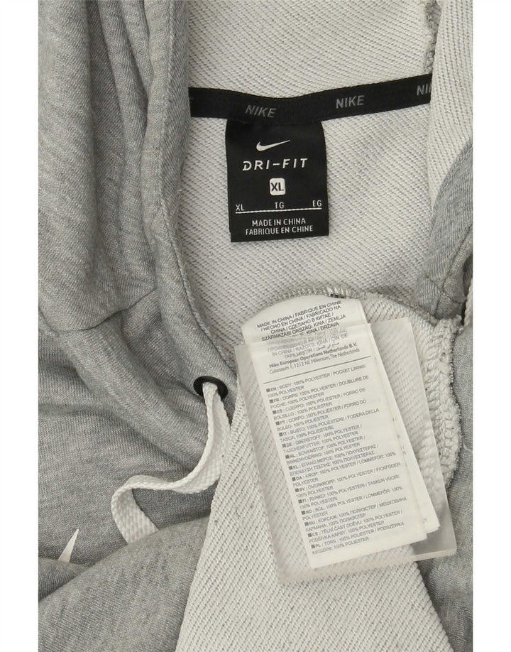 Мужской джемпер с капюшоном с графическим рисунком Nike XL, серый полиэстер с крапинками