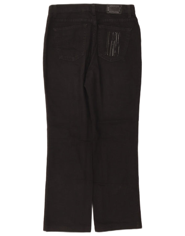 Trussardi Womens Straight Casual Trousers W30 L28 Navy Blue Cotton