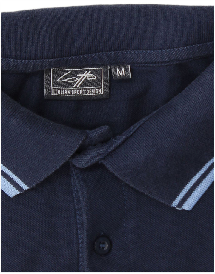 Мужская рубашка-поло Lotto среднего размера, темно-синяя полоска