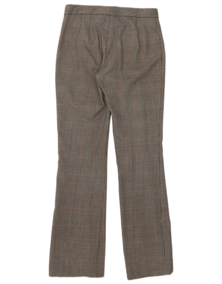Женские костюмные брюки Zara Bootcut EU 38 Small W28 L32 Серые шерстяные с узором «гусиные лапки»