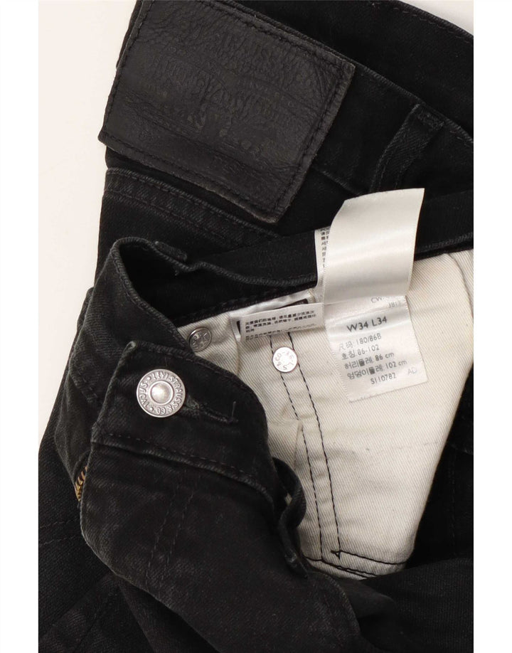 Мужские узкие джинсы Levi's W34 L34 Серые хлопковые