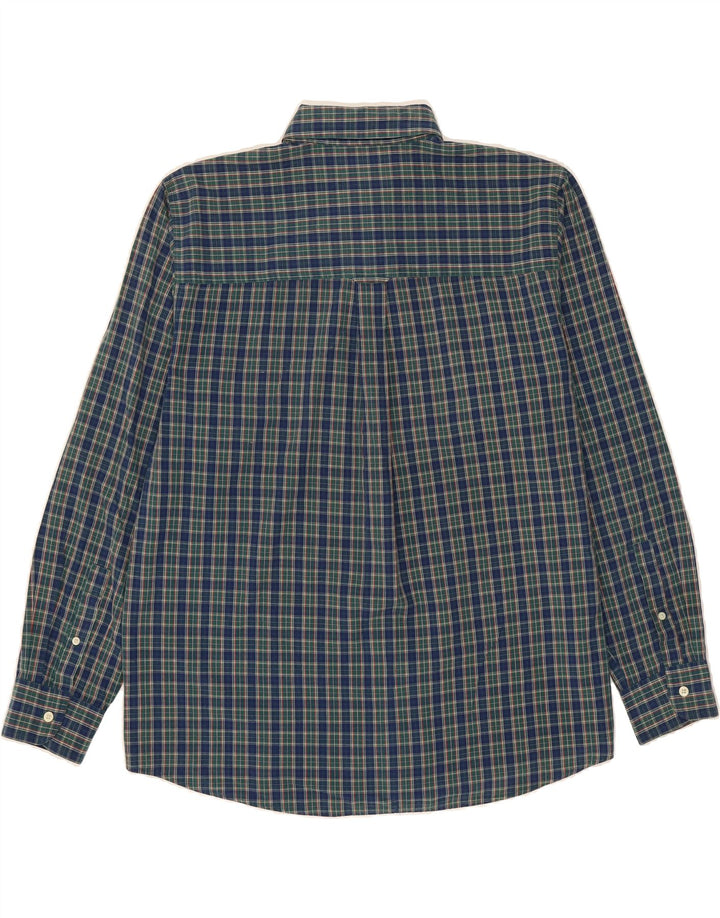 CHAPS Mens Easy Care Shirt XL Blue Check Cotton Vintage Chaps and Second-Hand Chaps from Messina Hembry 