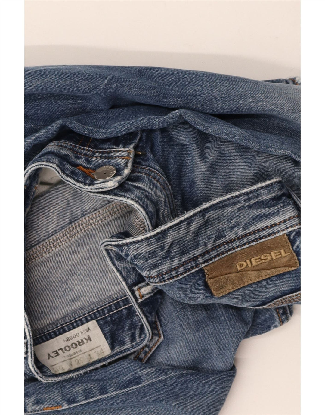 DIESEL Womens Krooley Distressed Slim Jeans W29 L34 Blue Cotton