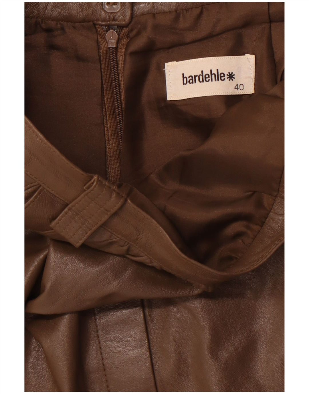 BARDEHLE Женская кожаная юбка EU 40 Medium W28 Коричневая