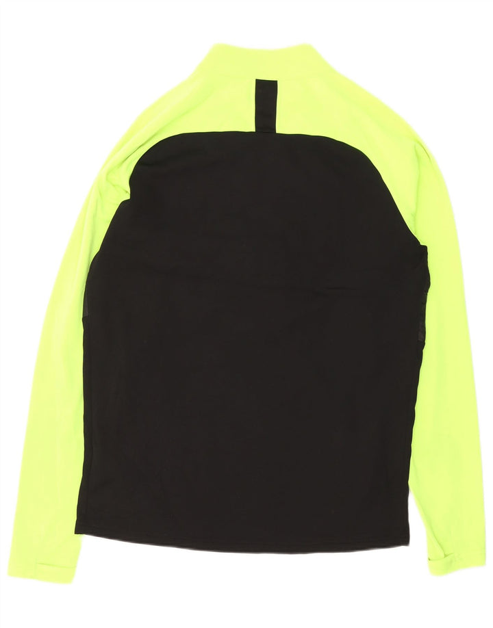 Мужской пуловер с воротником на молнии NIKE Dri Fit, спортивный костюм среднего размера, черный с цветными блоками