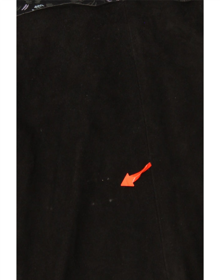 ВИНТАЖНАЯ женская юбка с запахом W30, средний черный с цветочным принтом