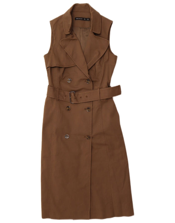 Женское двубортное платье-рубашка без рукавов Karen Millen, Великобритания, 8, маленький цвет хаки