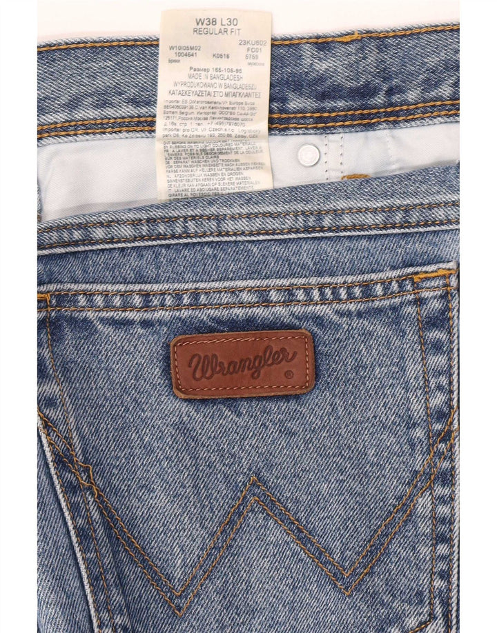 Мужские прямые джинсы Wrangler стандартного кроя W38 L30, синие, хлопок