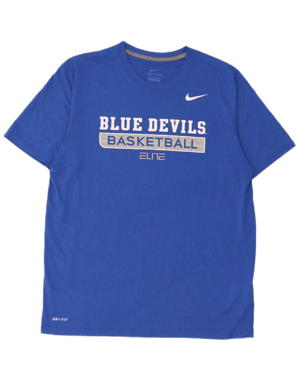 Мужская футболка с бейсбольным рисунком Nike Blue Devils, большой полиэстер