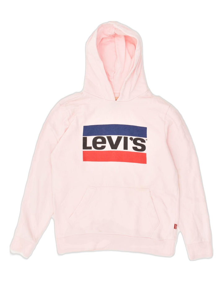 LEVI'S Girls Graphic Hoodie Jumper 15-16 Years Pink Cotton | Vintage Levi's | Thrift | Second-Hand Levi's | Used Clothing | Messina Hembry 