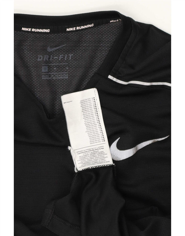 Мужской топ Nike Dri Fit с длинным рукавом, средний черный полиэстер