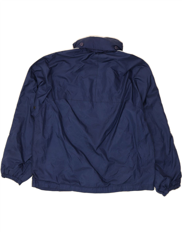 KAPPA Boys Hooded Rain Jacket 11-12 Years Large Navy Blue Nylon Vintage Kappa and Second-Hand Kappa from Messina Hembry 