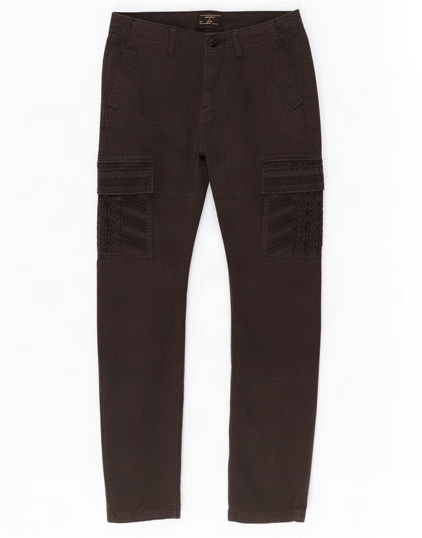 Женские узкие брюки-карго Superdry W24 L30, черные, хлопковые
