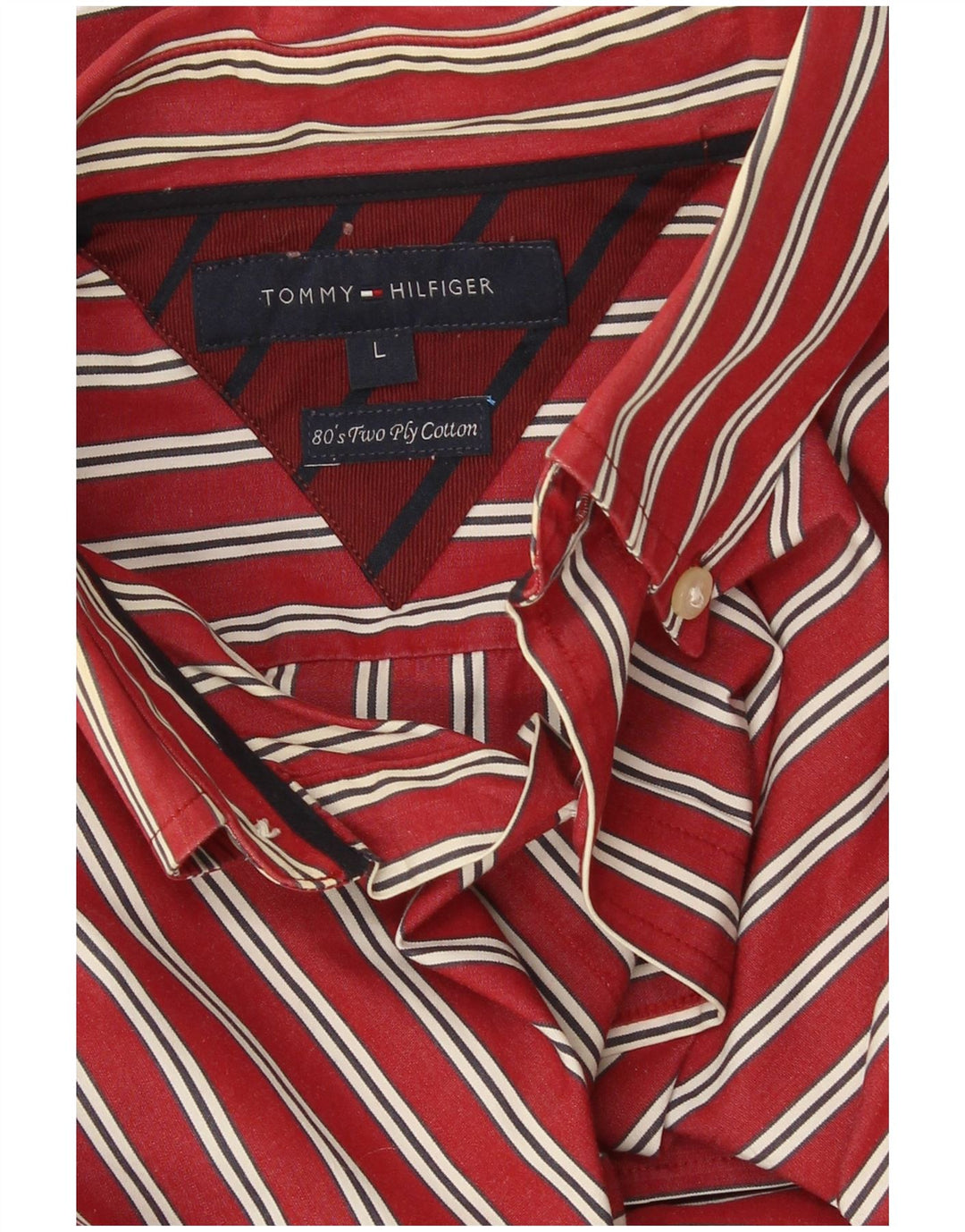 Мужская рубашка Tommy Hilfiger из хлопка в большую красную полоску