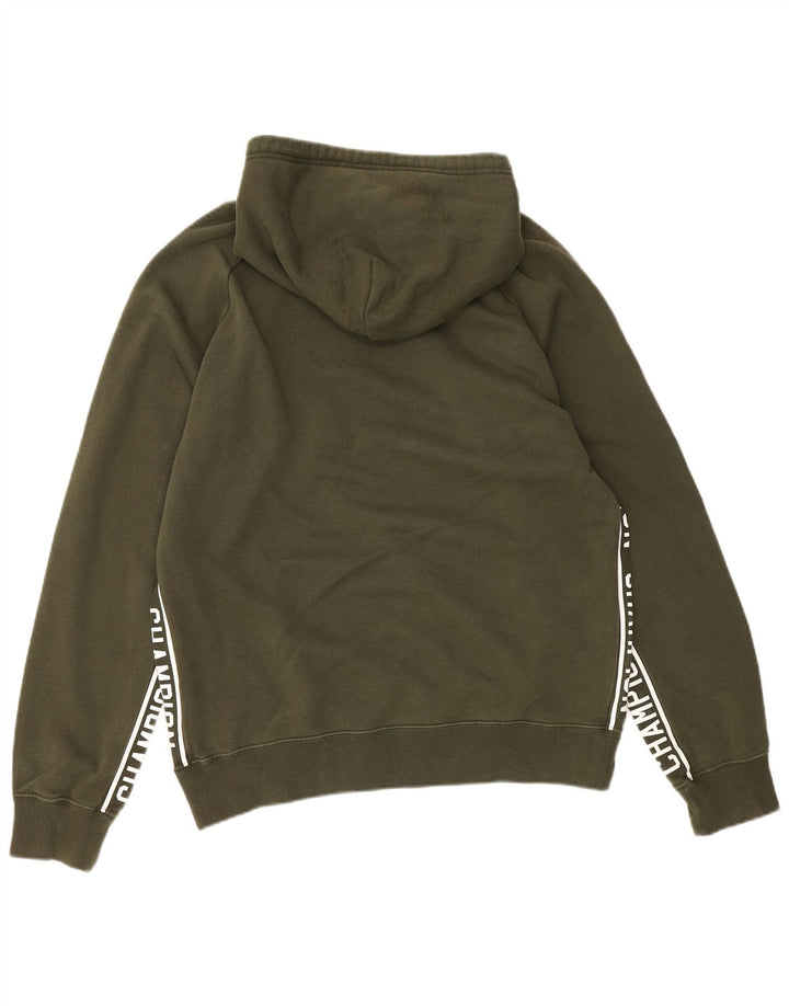 CHAMPION Mens Graphic Hoodie Jumper Large Khaki