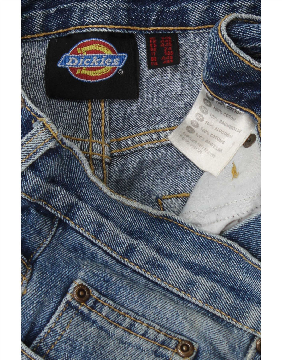 Мужские прямые джинсы Dickies W34 L27, синий хлопок