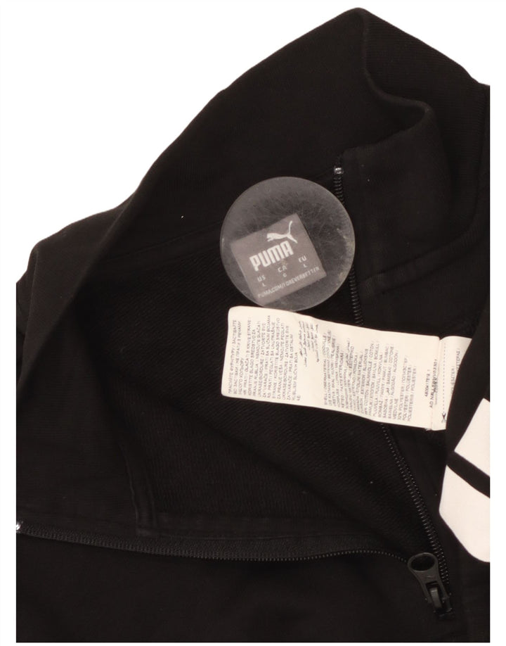 Женский свитшот на молнии с рисунком Puma, большой черный хлопковый джемпер, Великобритания 16