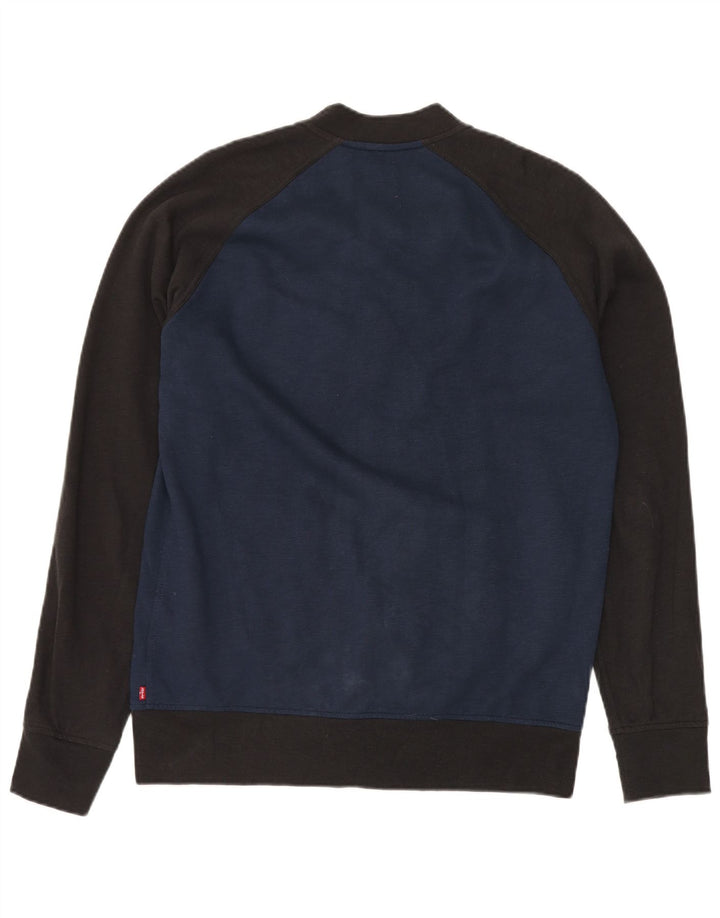 Мужская университетская куртка LEVI'S UK 40, большая, темно-синяя, хлопок с цветными блоками