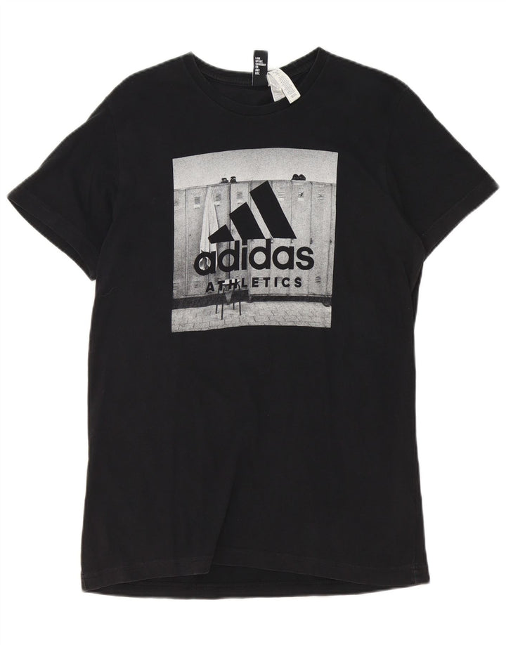 Мужская футболка с рисунком Adidas Top Medium Black Cotton
