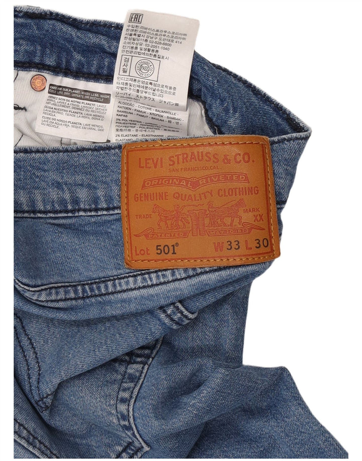 Женские прямые джинсы Levi's 501 W33 L30 синие, хлопок