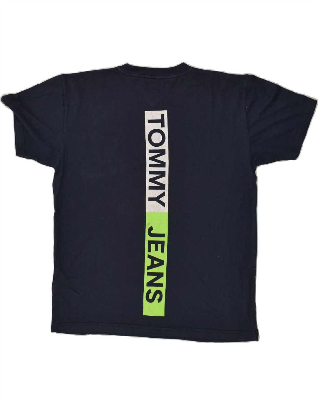 TOMMY HILFIGER Mens Graphic T-Shirt Top Medium Navy Blue Cotton | Vintage Tommy Hilfiger | Thrift | Second-Hand Tommy Hilfiger | Used Clothing | Messina Hembry 