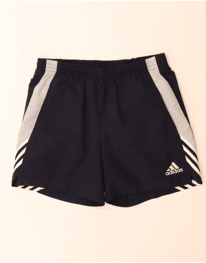 Мужские спортивные шорты Adidas, большие темно-синие, полиэстер с цветными блоками