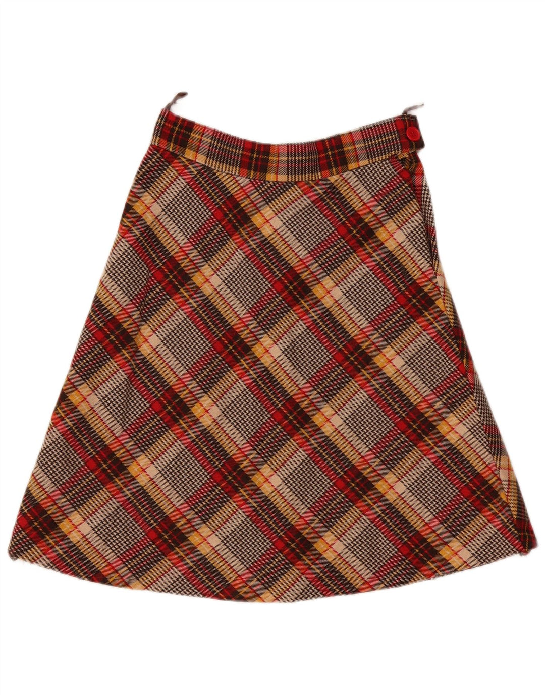 Винтажная женская юбка-трапеция W30, средний коричневый цвет в клетку