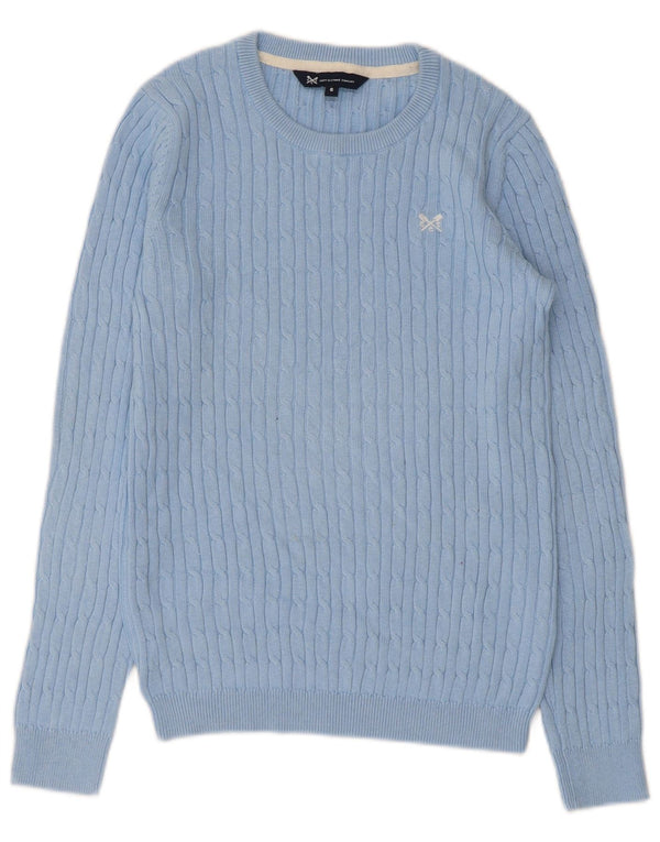 Crew Clothing Женский джемпер с вырезом лодочкой, свитер UK 6 XS, синий хлопок