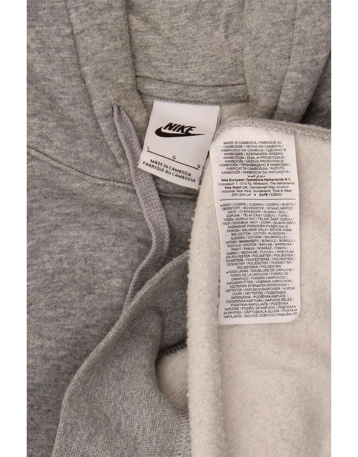 Мужской джемпер с капюшоном NIKE, большой размер, серый хлопок