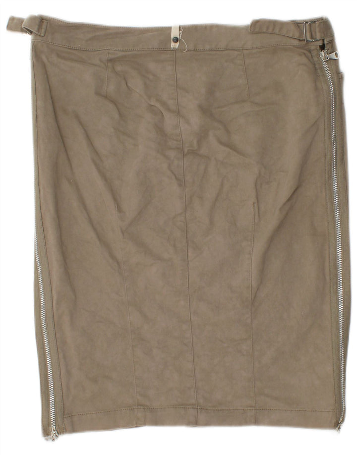TRUSSARDI Womens Straight Skirt IT 44 Medium W32  Grey Cotton