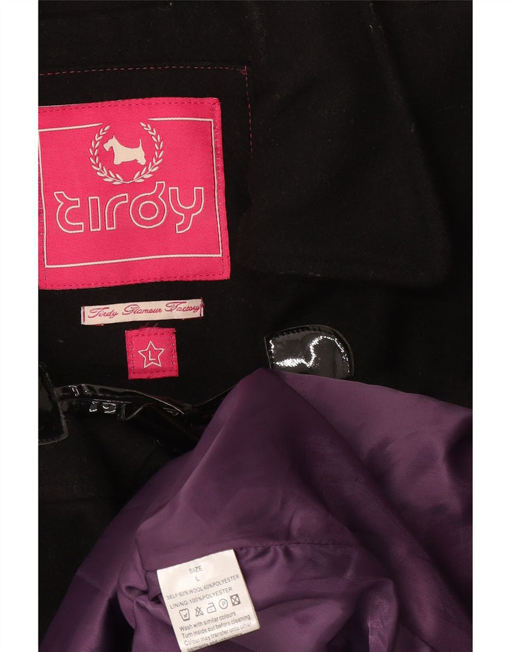 Женский дафлкот Tirdy UK 16, большой размер, черная шерсть