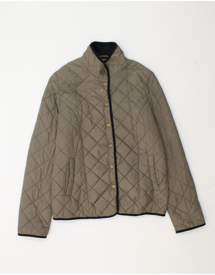 Женская стеганая куртка Jaeger UK 12, средний хаки, полиамид