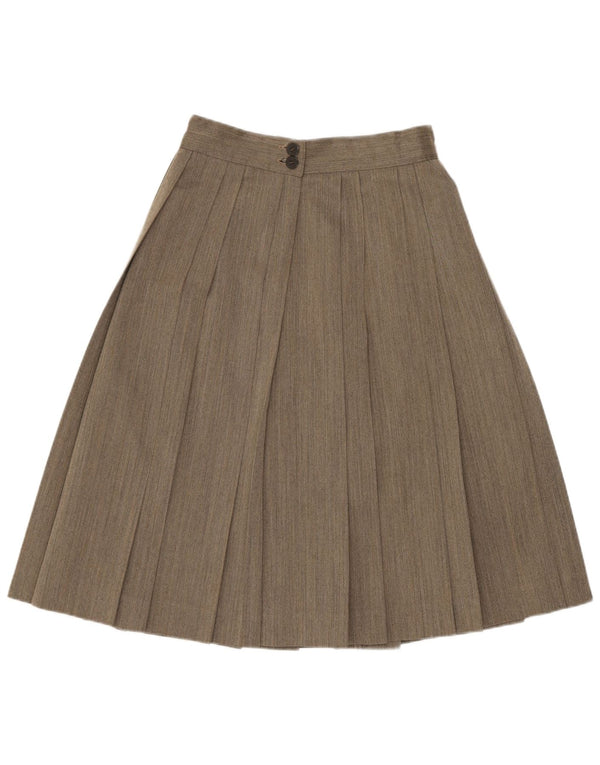 VINTAGE Женская плиссированная юбка-трапеция с завышенной талией W24 XS Серая